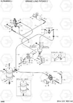 3080 BRAKE LINE PIPING 2 SL763(#0501-), Hyundai