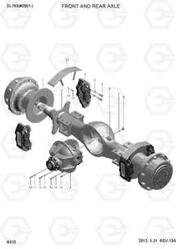 6310 FRONT AND REAR AXLE SL763(#0501-), Hyundai