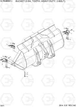 7071 BUCKET(3.0M3, TOOTH, HEAVY DUTY, 2-BOLT) SL763(#0501-), Hyundai