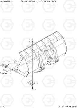 7140 ROCK BUCKET(2.7M3, SEGMENT, STRAIGHT) SL763(#0501-), Hyundai
