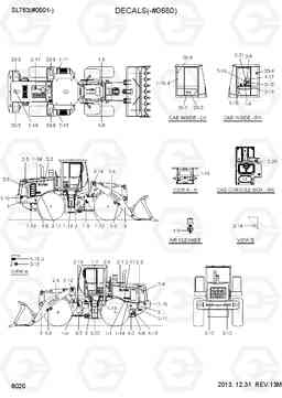 8020 DECALS(-#0680) SL763(#0501-), Hyundai