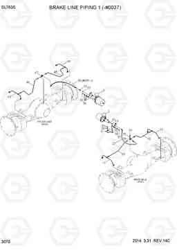 3070 BRAKE LINE PIPING 1 (-#0037) SL763S, Hyundai