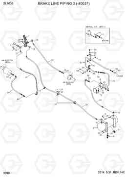 3080 BRAKE LINE PIPING 2 (-#0037) SL763S, Hyundai