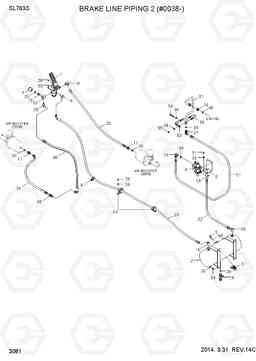 3081 BRAKE LINE PIPING 2 (#0038-) SL763S, Hyundai