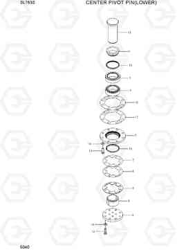5040 CENTER PIVOT PIN(LOWER) SL763S, Hyundai