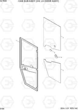 5100 CAB SUB ASSY(3/4, LH DOOR ASSY) SL763S, Hyundai