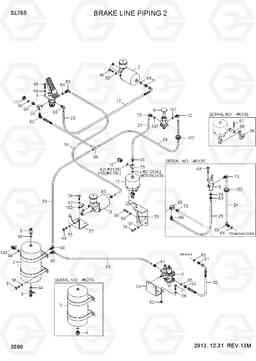 3080 BRAKE LINE PIPING 2 SL765, Hyundai