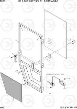 5110 CAB SUB ASSY(4/4, RH DOOR ASSY) SL765, Hyundai