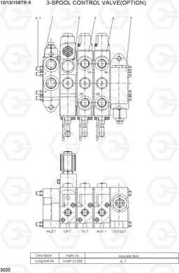 3020 3-SPOOL CONTROL VALVE (OPTION) 10/13/15BTR-9, Hyundai