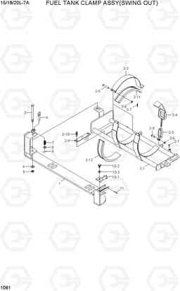 1061 FUEL TANK CLAMP ASSY(SWING OUT) 15/18/20L-7A, Hyundai
