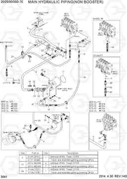 3041 MAIN HYDRAULIC PIPING(NON BOOSTER) 20D/25D/30D/33D-7E, Hyundai
