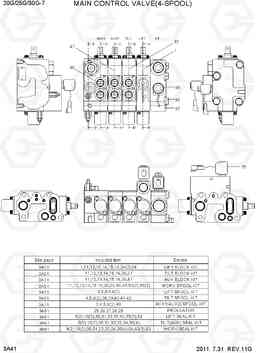 3A41 MAIN CONTROL VALVE(4-SPOOL) 20G/25G/30G-7, Hyundai