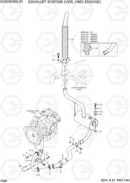 1030 EXHAUST SYSTEM (VER, HMC ENGINE) 22/25/30/33D-9T, Hyundai