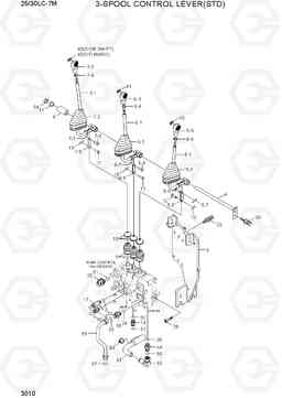 3010 3-SPOOL CONTROL VALVE LEVER(STD) 25LC/30LC-7M, Hyundai