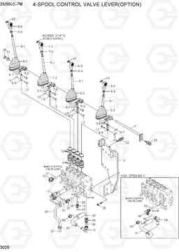 3020 4-SPOOL CONTROL VALVE LEVER(OPTION) 25LC/30LC-7M, Hyundai