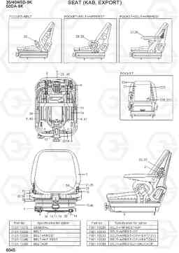 6045 SEAT (KAB, EXPORT) 35/40/45D-9K,50DA-9K, Hyundai