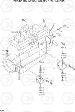 1011 ENGINE MOUNTING(L/NOISE,42HDLL/39HDRB) 42HDLL/39HDRB, Hyundai