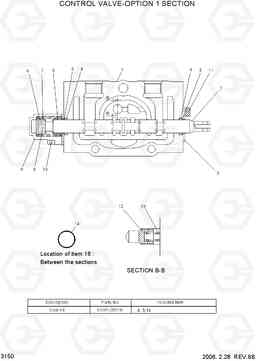 3150 CONTROL VALVE-OPTION 1 SECTION HDF15/18-5, Hyundai