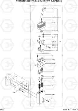 2122 REMOTE CONTROL LEVER(2/2, 3-SPOOL) HL730TM-3(#1001-), Hyundai