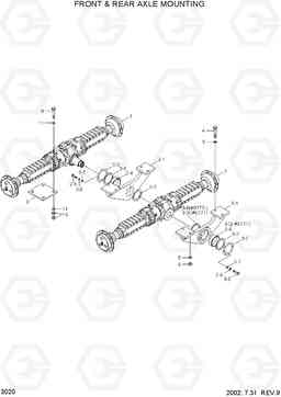 3020 FRONT & REAR AXLE MOUNTING HL740-3(-#0847), Hyundai