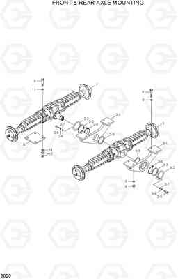 3020 FRONT & REAR AXLE MOUNTING HL740-3(#0848-), Hyundai