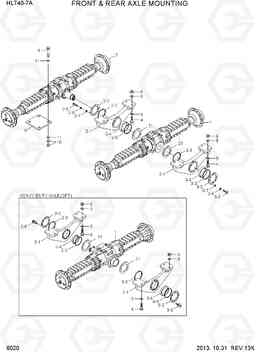 6020 FRONT & REAR AXLE MOUNTING HL740-7A, Hyundai
