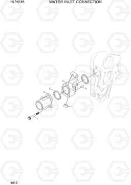 9610 WATER INLET CONNECTION HL740-9A, Hyundai