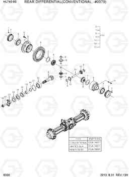 6330 REAR DIFFERENTIAL(CONVENTIONAL, -#0079) HL740-9S, Hyundai