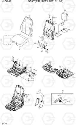 5176 SEAT(AIR, RETRACT 3 HL740-9S(BRAZIL), Hyundai