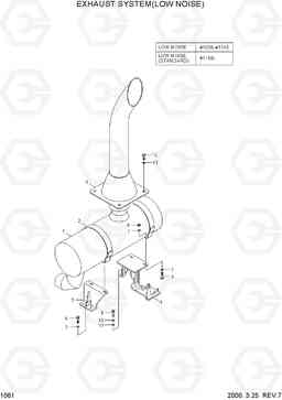 1061 EXHAUST SYSTEM(LOW NOISE) HL760(#1001-#1301), Hyundai