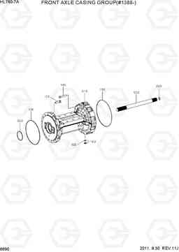 6690 FRONT AXLE CASING GROUP(#1388-) HL760-7A, Hyundai
