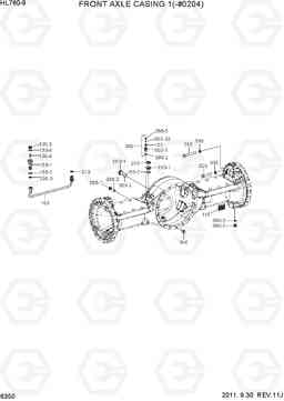 6350 FRONT AXLE CASING 1(-#0204) HL760-9, Hyundai