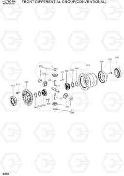 6660 FRONT DIFFERENTIAL GROUP(CONVENTIONAL) HL760-9A(W/HANDLER), Hyundai