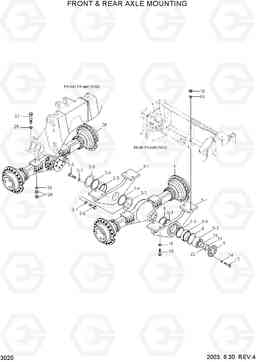 3020 FRONT & REAR AXLE MOUNTING HL770(#1171-), Hyundai