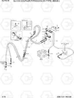 3170 QUICK COUPLER PIPING(VOLVO TYPE, #0026-) HL770-7A, Hyundai