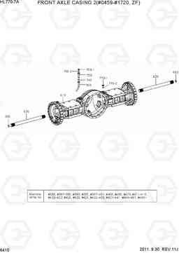 6410 FRONT AXLE CASING 2(#0459-#1720, ZF) HL770-7A, Hyundai