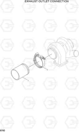 9760 EXHAUST OUTLET CONNECTION HL770-7A, Hyundai
