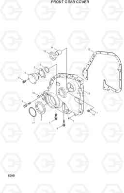 8280 FRONT GEAR COVER HL780-3, Hyundai