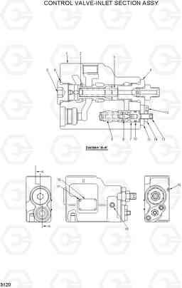 3120 CONTROL VALVE-INLET SECTION ASSY HLF15/18II, Hyundai