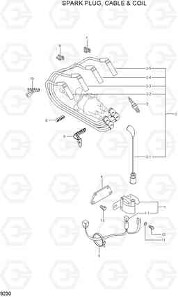 9230 SPARK PLUG, CABLE & COIL HLF15/18II, Hyundai