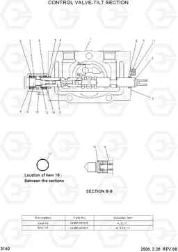 3140 CONTROL VALVE-TILT SECTION HLF15/18-5, Hyundai