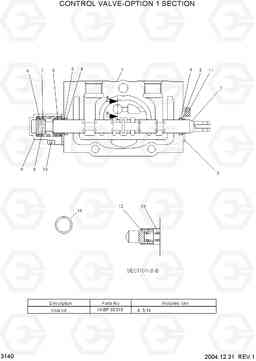 3140 CONTROL VALVE-OPTION 1 SECTION HLF15/18C-5, Hyundai