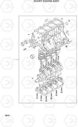 9010 SHORT ENGINE ASSY HLF20/25/30II, Hyundai