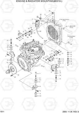 1011 ENGINE & RADIATOR MOUNTING(#0310-) HSL610, Hyundai