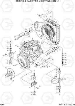 1011 ENGINE & RADIATOR MOUNTING(#0021-) HSL810, Hyundai