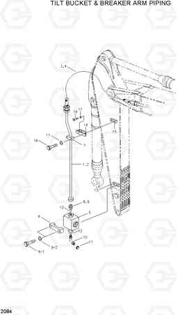 2084 TILT BUCKET & BREAKER ARM PIPING R130LC-3, Hyundai