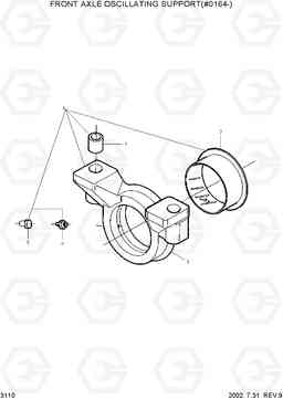 3110 FRONT AXLE OSCILLATING SUPPORT(#0164-) R130W-3, Hyundai