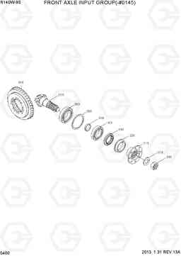 5400 FRONT AXLE INPUT GROUP(-#0145) R140W-9S, Hyundai