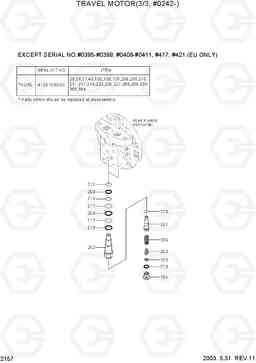 2157 TRAVEL MOTOR(3/3, #0242-) R160LC-3, Hyundai