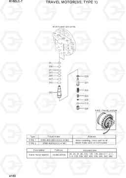 4160 TRAVEL MOTOR(3/3, TYPE 1) R160LC-7, Hyundai